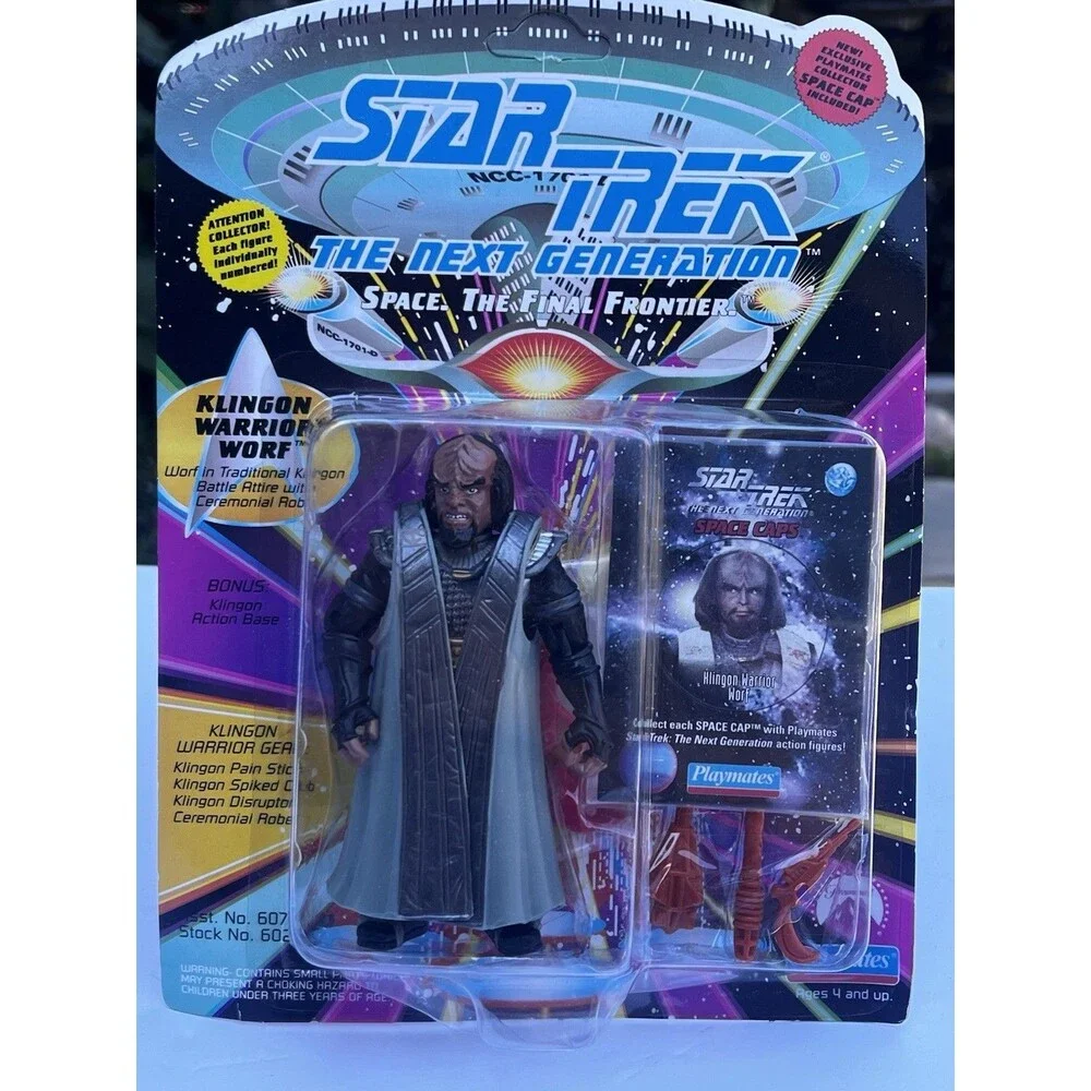 1993 Star Trek TNG Klingon Warrior Worf Playmates Figure 6024 Sealed MOC